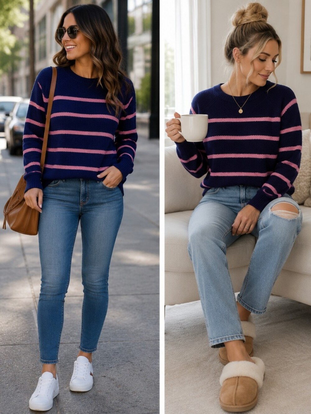 Old Navy Purple Stripe SWEATER